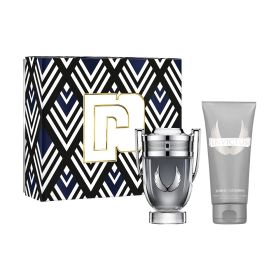 Paco Rabanne Invictus Platinum 2 Pcs Set For Men: 3.4 Eau De Parfum Spray + 3.4 All Over Shampoo