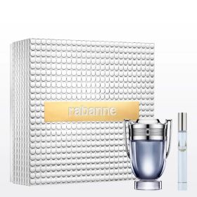 Paco Rabanne Invictus 2 Pcs Set For Men: 3.4 Eau De Toilette Spray + 0.34 Eau De Toilette Spray.