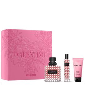 Valentino Donna Born In Roma 3 Pcs Set: 3.4 Eau De Parfum Spray + 0.5 Eau De Parfum Spray + 1.7 Body Lotion.