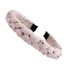 Pink Sponge Twist Braided Heandband Women Dots Thick Headband Hair Accessories Hair Band