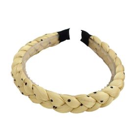 Yellow Sponge Twist Braided Heandband Women Dots Thick Headband Hair Accessories Hair Band