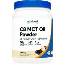 Nutricost C8 MCT Oil Powder 1LB (16oz) (Vanilla)