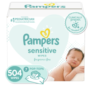 Pampers Sensitive Baby Wipes;  Pop