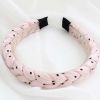 Pink Sponge Twist Braided Heandband Women Dots Thick Headband Hair Accessories Hair Band