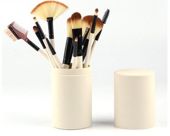 Makeup brush set 12 makeup brushes (Option: Beige-Q12pc)