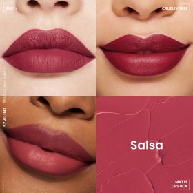 Szvilimz High Quality Silky Smooth Waterproof Matte Lipstick High color saturation (Option: Salsa)