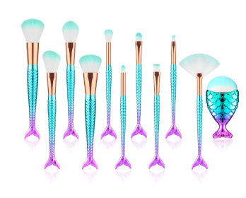 Mermaid Shaped Makeup Brushes (Option: default)